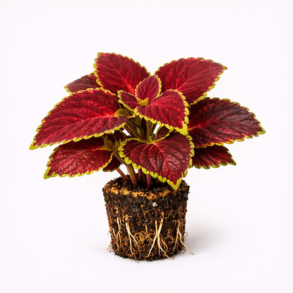 PLANT NOOK Coleus Dipt in Wine Live Plant Starter Plug 2-Pack | Deep Wine Red Leaves with Lime Green Edges | Sun to Shade Foliage Plant | Bold Container Color
