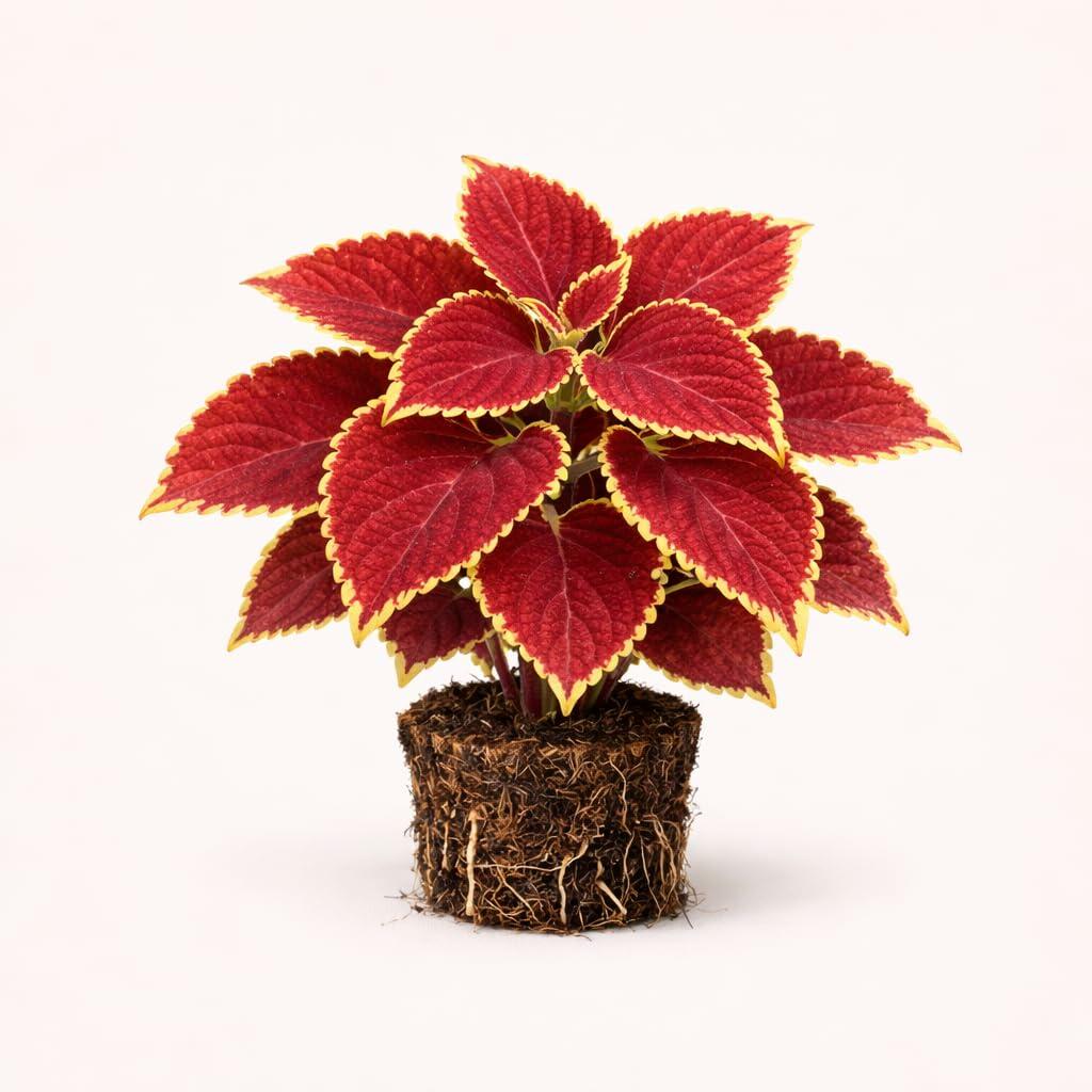 PLANT NOOK Coleus Red Coat Live Plant Starter Plug 2-Pack | Deep Red Leaves with Green Edges | Sun to Shade Foliage Plant for Pots and Borders | Easy Care Annual