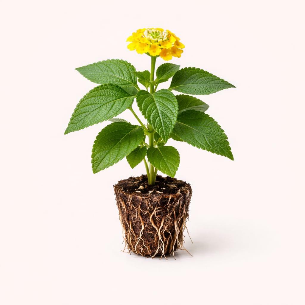 PLANT NOOK Lantana Nugget Live Plant Starter Plug 2-Pack | Golden Yellow Blooms | Heat-Tolerant Full Sun Butterfly Plant for Containers & Borders