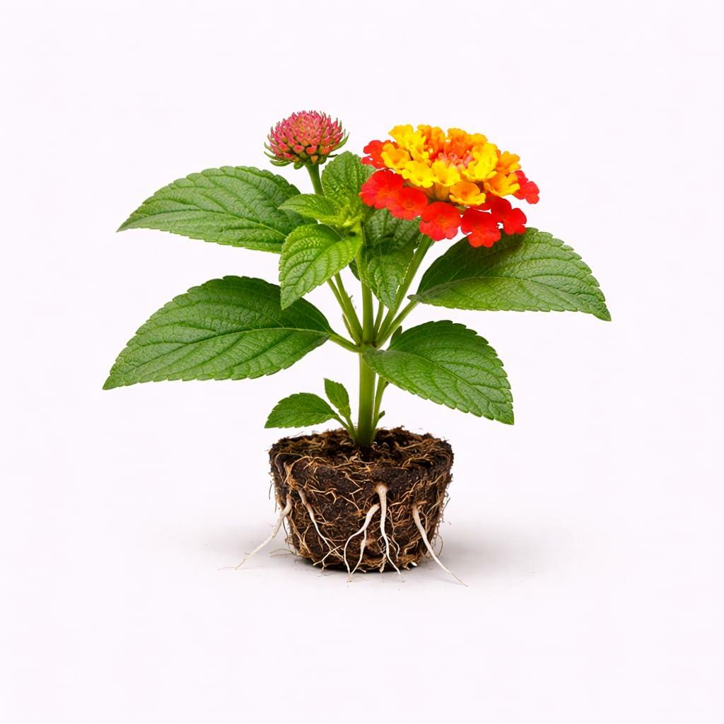 PLANT NOOK Lantana Camara Fireworks Live Plant Starter Plug 2-Pack | Color Changing Yellow Orange Red Blooms | Trailing Lantana for Pots Hanging Baskets | Full Sun Heat Tolerant